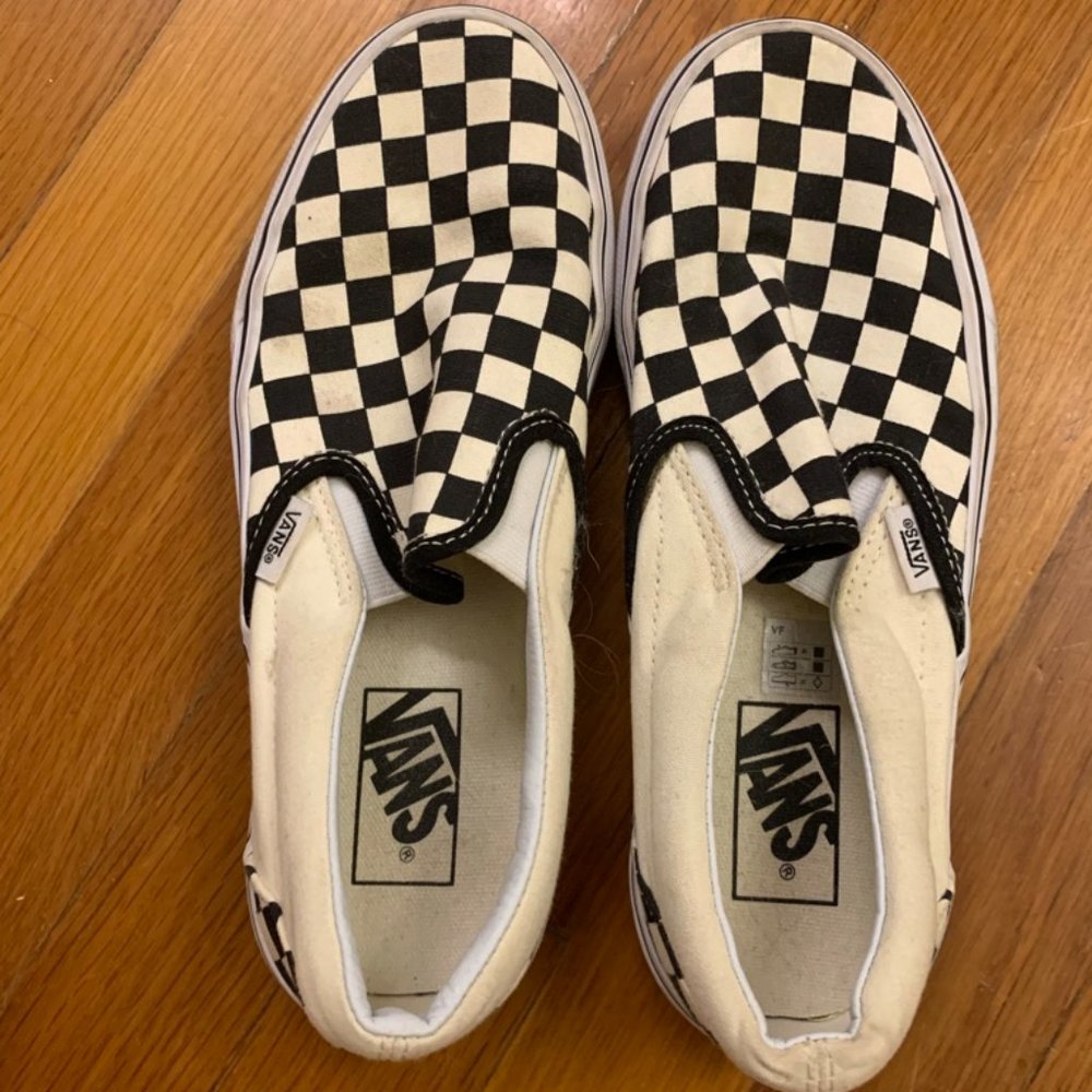 Black and White Slip On Checkered Vans